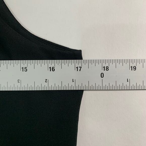 Theory S Womens Black Anastaza Winslow Layered Crepe Top Pleated Hem - Picture 7 of 9